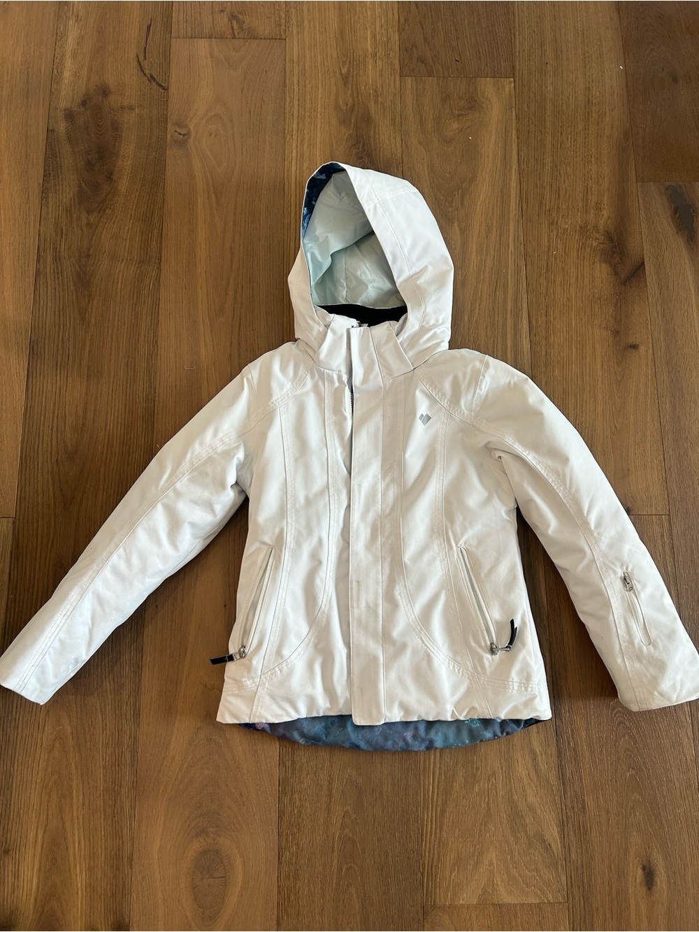 Obermeyer White Hooded Kids Puffer Jacket